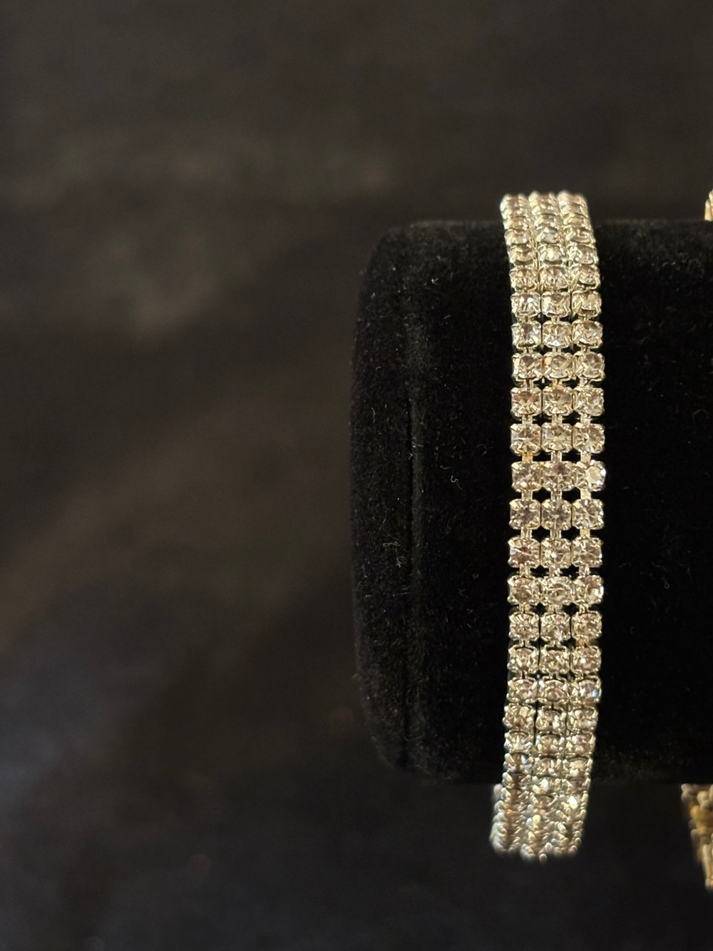 7.8mm Silver Triple Tennis CZ Bracelet 8in. - Picture 5 of 16